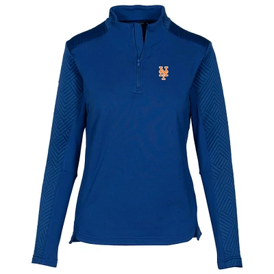 Women's Levelwear Royal New York Mets Daybreak Insignia 2.0 Quarter-Zip Pullover Top