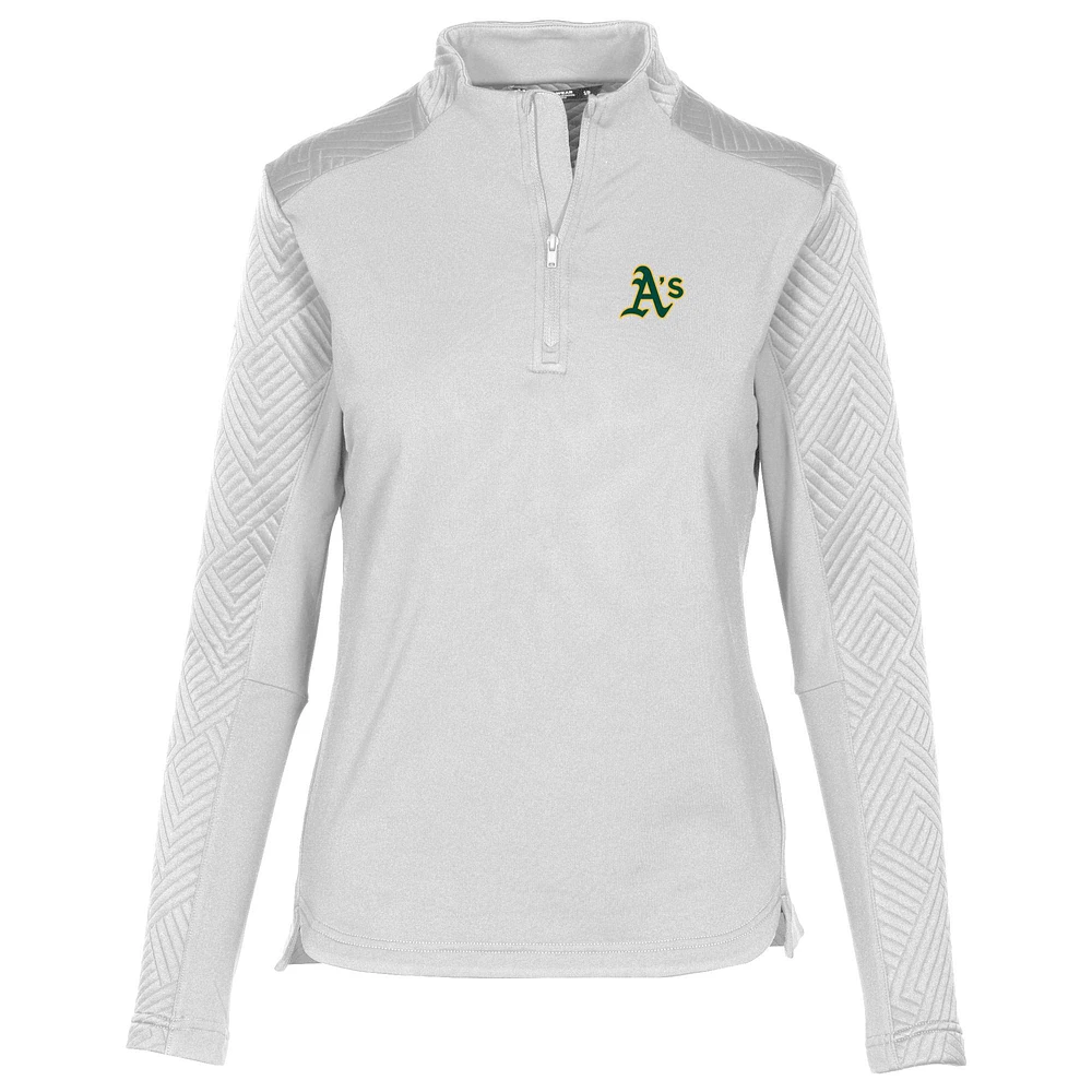 Women's Levelwear White Athletics Daybreak Insignia 2.0 Quarter-Zip Pullover Top