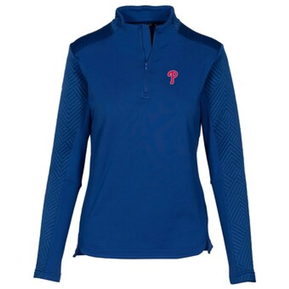 Women's Levelwear Royal Philadelphia Phillies Daybreak Insignia 2.0 Quarter-Zip Pullover Top