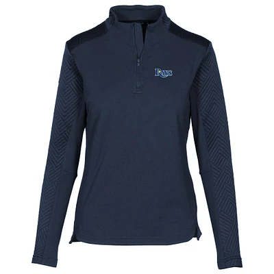 Women's Levelwear Navy Tampa Bay Rays Daybreak Insignia 2.0 Quarter-Zip Pullover Top