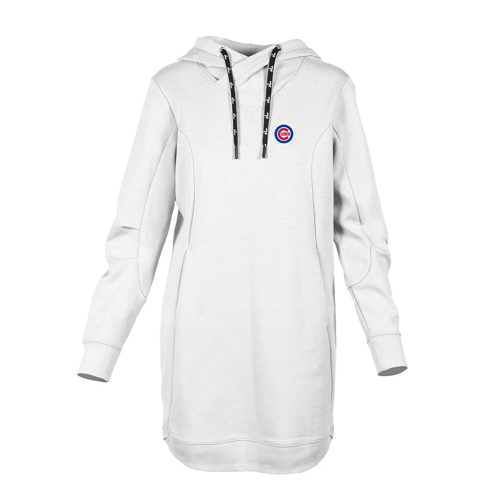 Women's Levelwear White Chicago Cubs Cover Insignia 2.0 Hoodie Dress