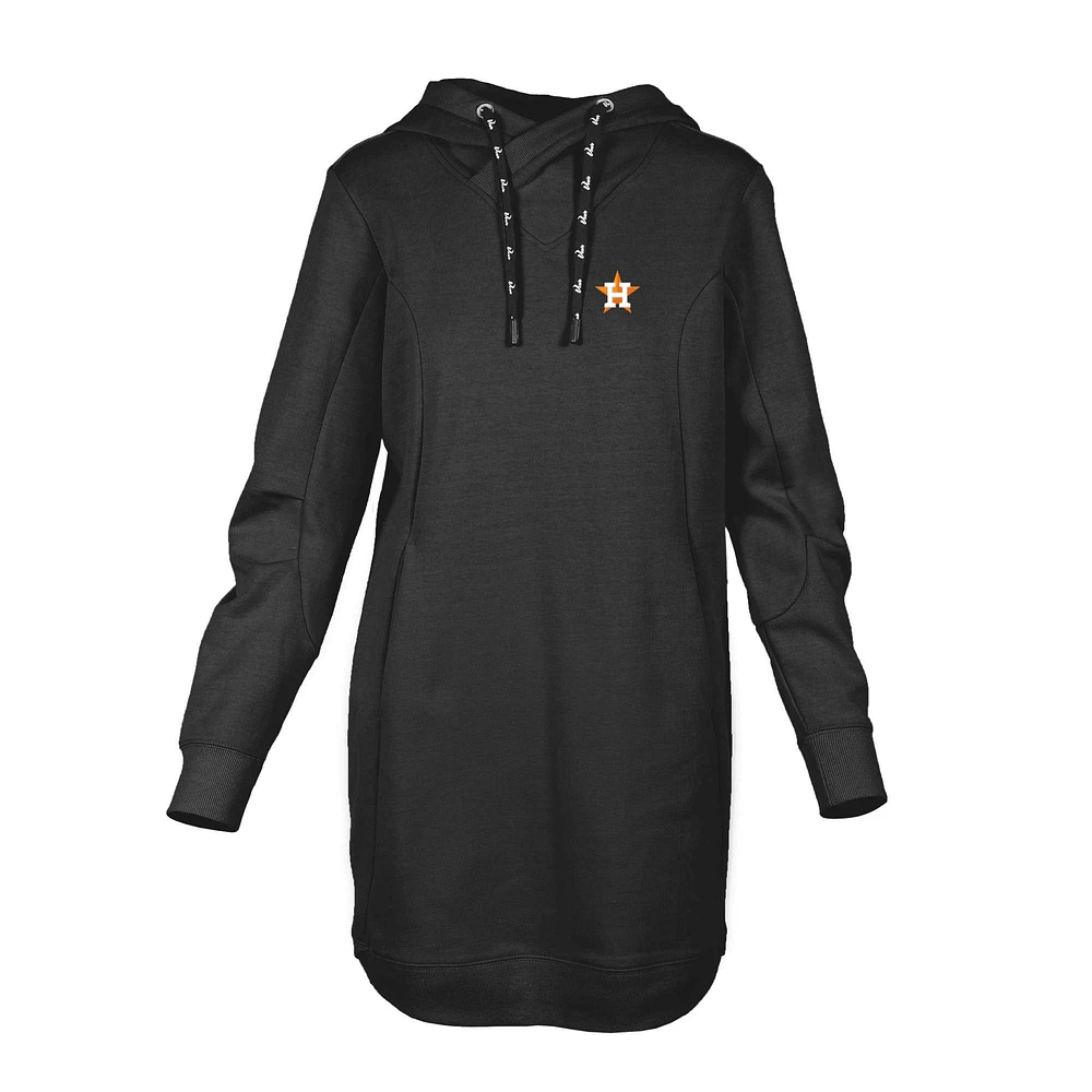 Women's Levelwear Black Houston Astros Cover Insignia 2.0 Hoodie Dress