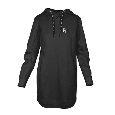 Women's Levelwear Black Kansas City Royals Cover Insignia 2.0 Hoodie Dress