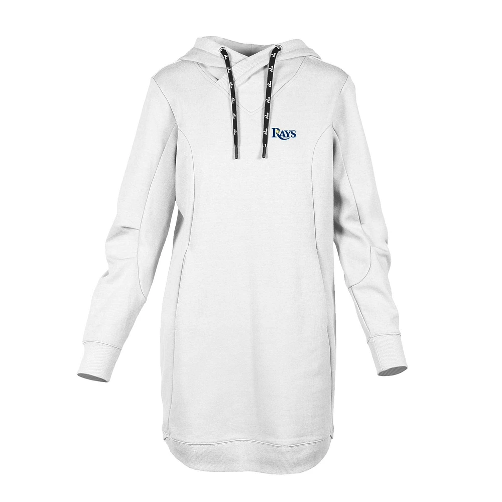 Women's Levelwear White Tampa Bay Rays Cover Insignia 2.0 Hoodie Dress