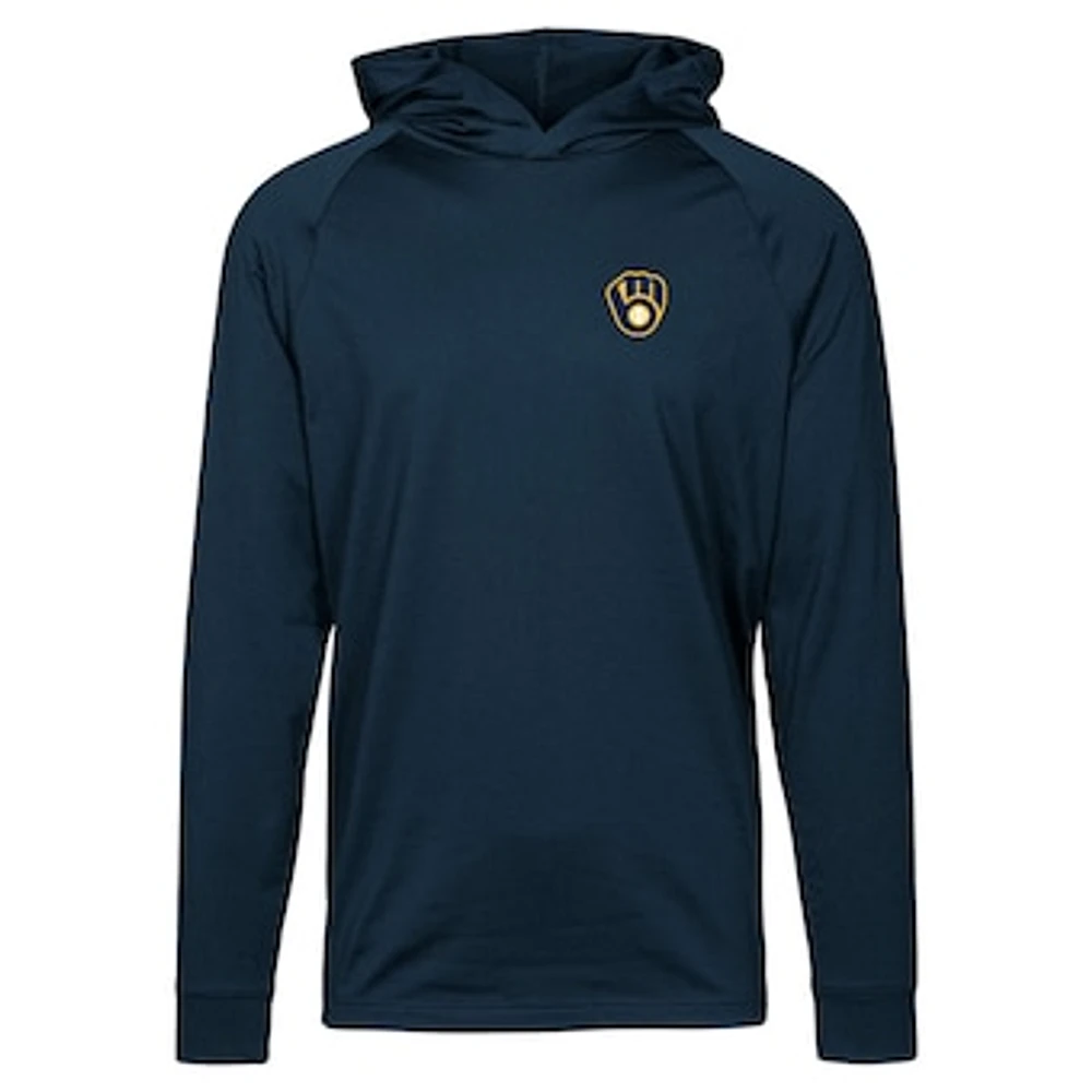 Men's Levelwear Navy Milwaukee Brewers Dimension Insignia 2.0 Pullover Hoodie