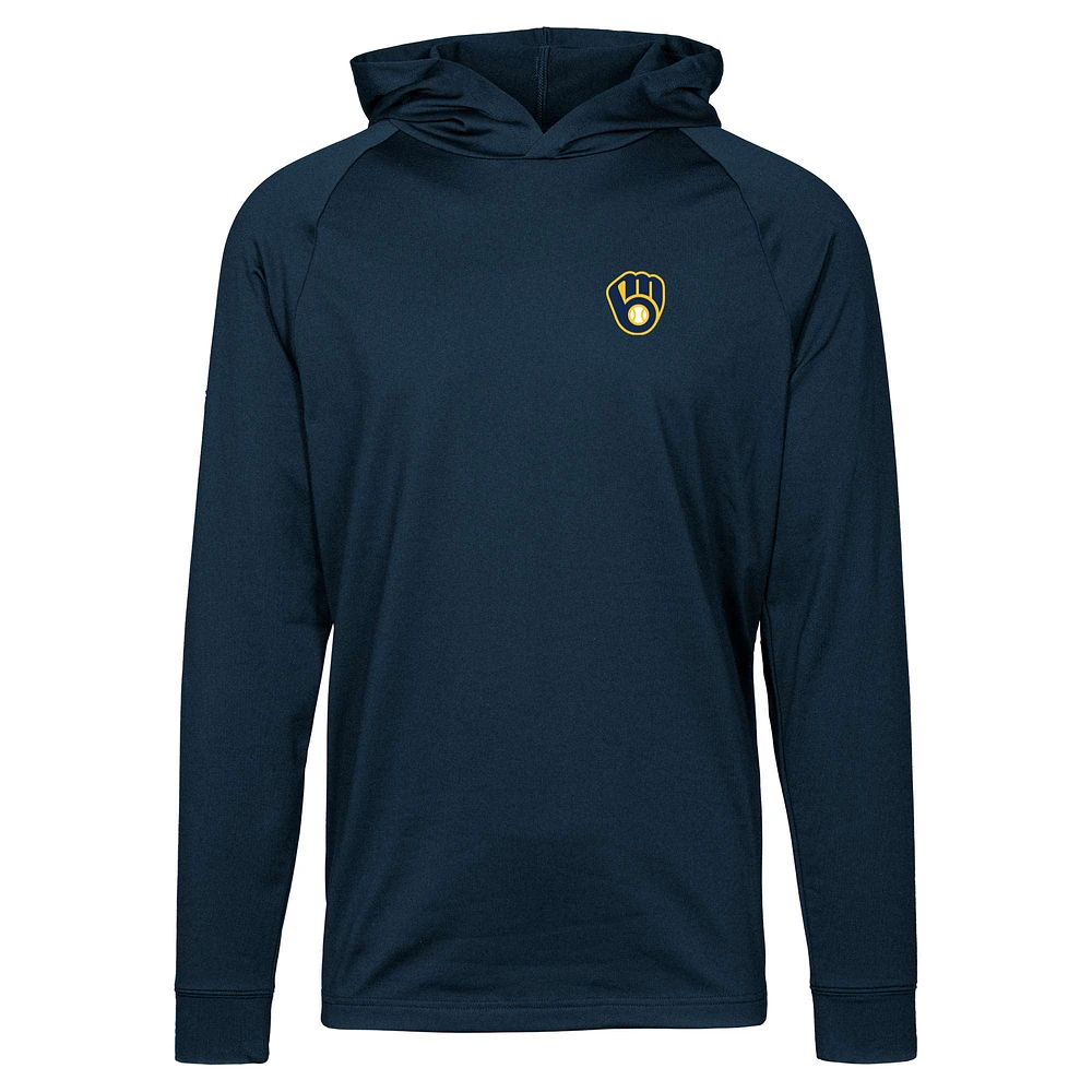 Men's Levelwear Navy Milwaukee Brewers Dimension Insignia 2.0 Pullover Hoodie