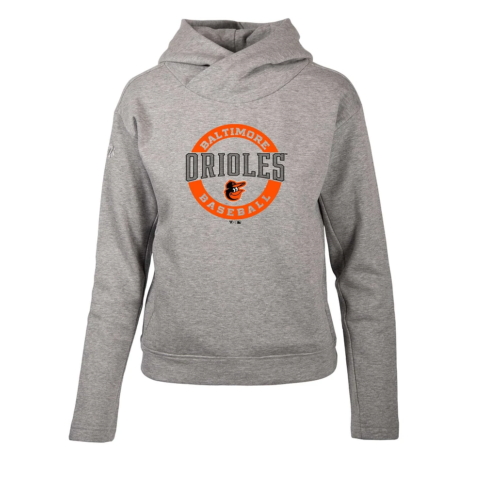 Women's Levelwear Heather Gray Baltimore Orioles Evian Pullover Hoodie
