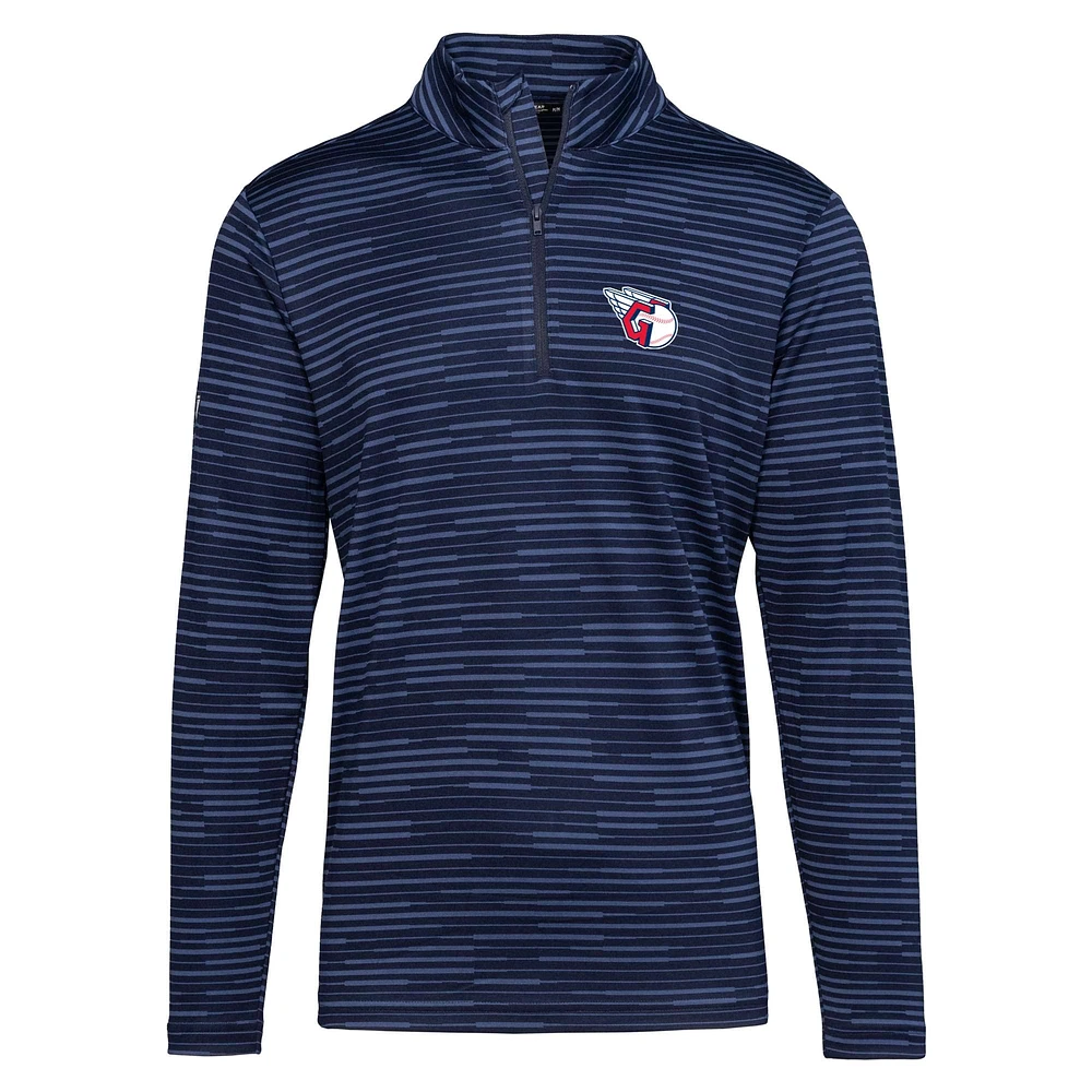 Men's Levelwear Navy Cleveland Guardians Gear Insignia 2.0 Quarter-Zip Pullover Top