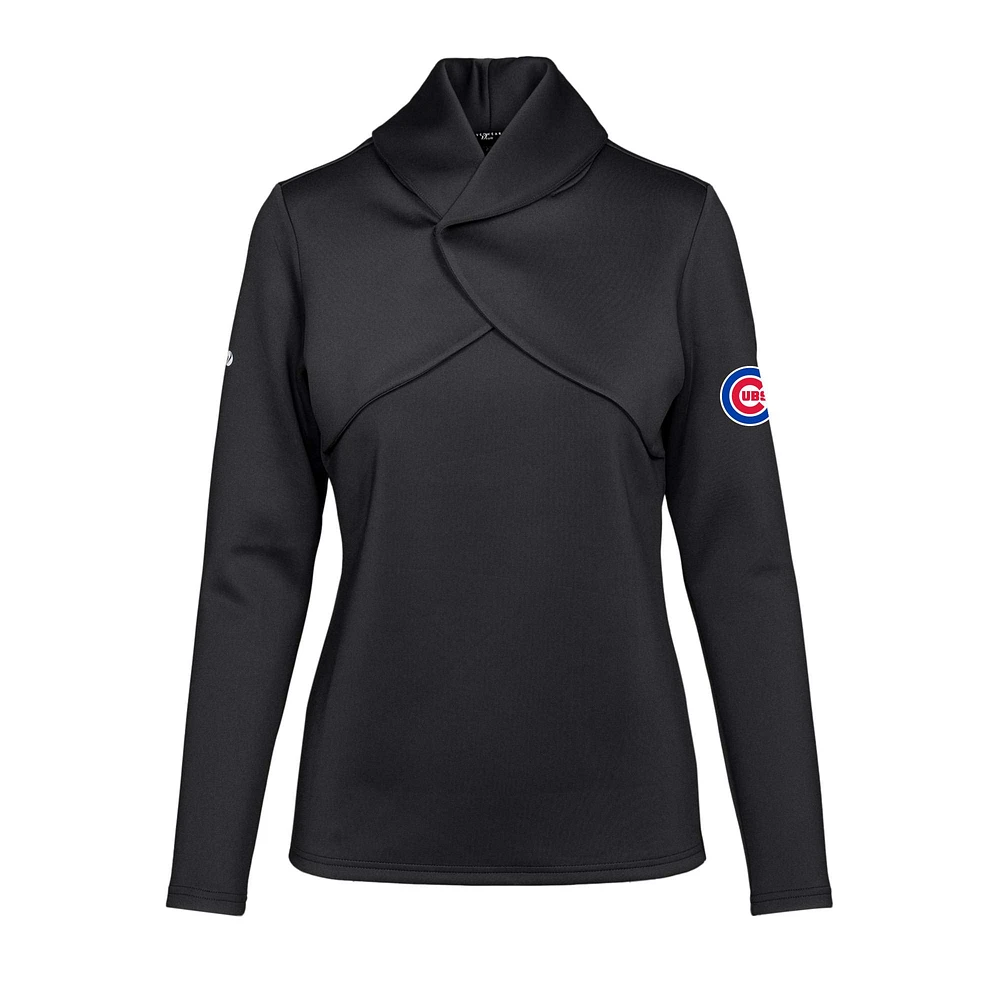 Women's Levelwear Black Chicago Cubs Juliet Insignia 2.0 Pullover Sweatshirt