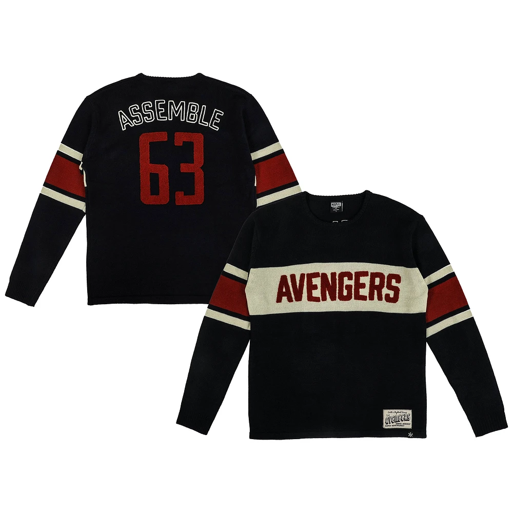 Men's Heroes & Villains Navy Marvel Avengers Logo Varsity Sweater