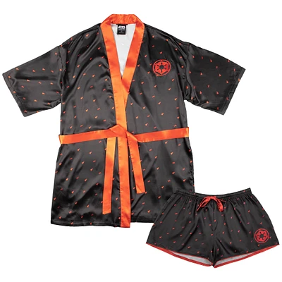 Women's Heroes & Villains Black Star Wars Imperial Robe Shorts Pajama Set