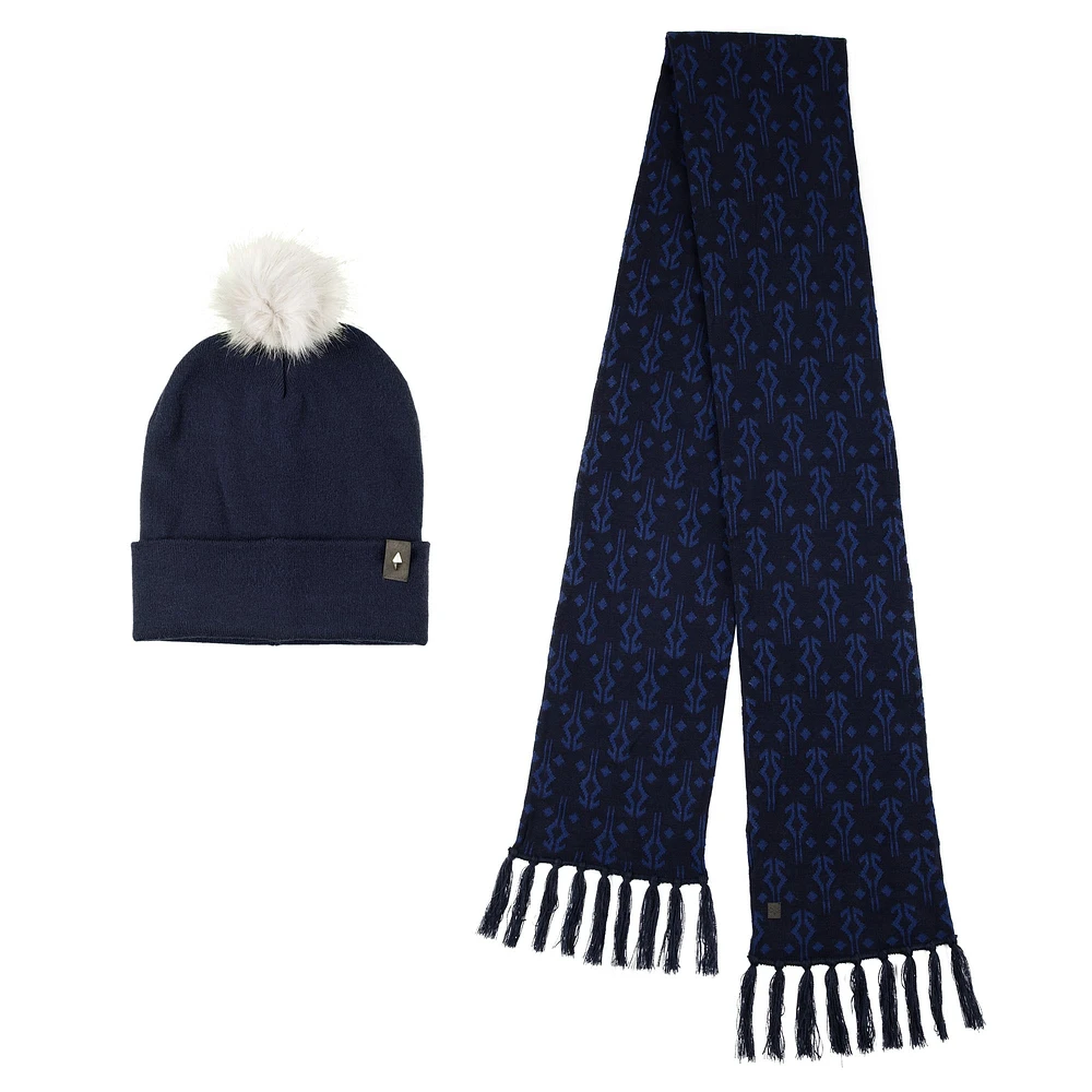 Heroes & Villains Blue Star Wars Ahsoka Scarf & Cuffed Knit Hat with Pom Set