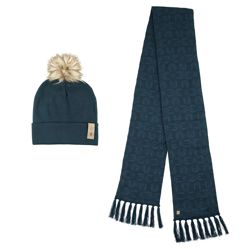 Heroes & Villains Blue Star Wars Jedi Scarf & Cuffed Knit Hat with Pom Set