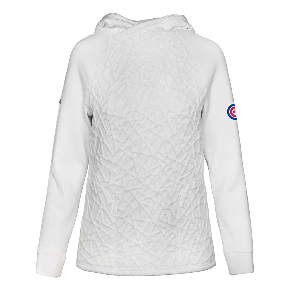 Women's Levelwear White Chicago Cubs Kenzie Insignia 2.0 Pullover Hoodie