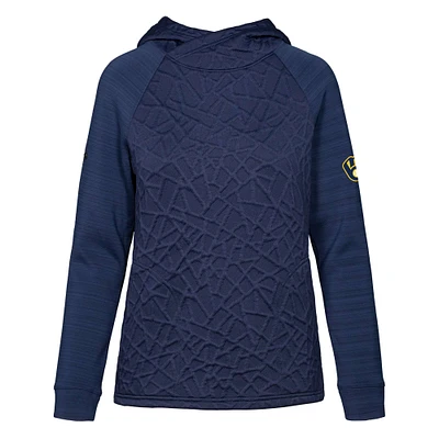 Women's Levelwear Navy Milwaukee Brewers Kenzie Insignia 2.0 Pullover Hoodie