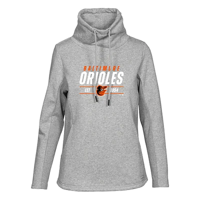 Women's Levelwear Heather Gray Baltimore Orioles Verve Loop Pullover Sweatshirt