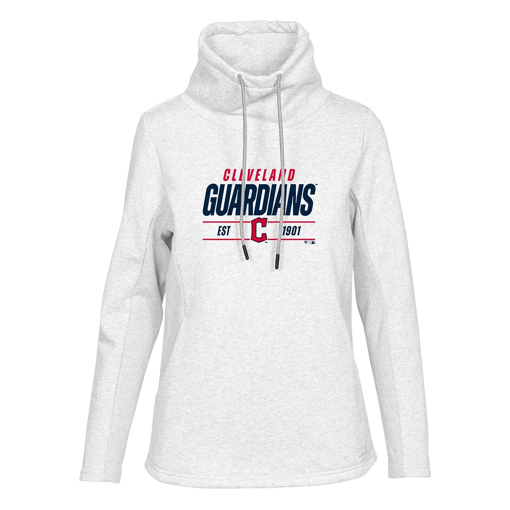 Women's Levelwear White Cleveland Guardians Verve Loop Pullover Sweatshirt