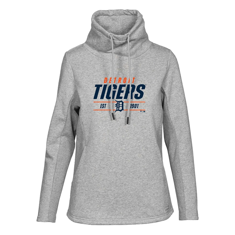 Women's Levelwear Heather Gray Detroit Tigers Verve Loop Pullover Sweatshirt