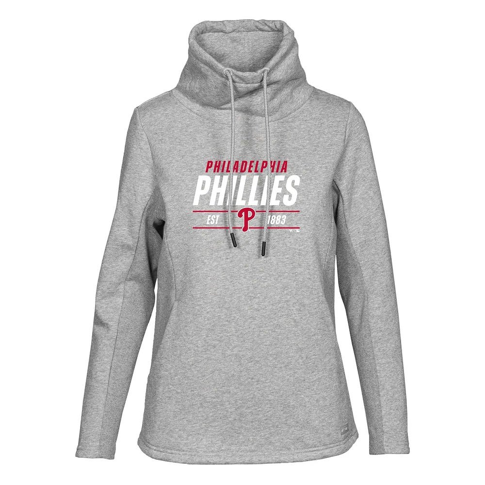 Women's Levelwear Heather Gray Philadelphia Phillies Verve Loop Pullover Sweatshirt