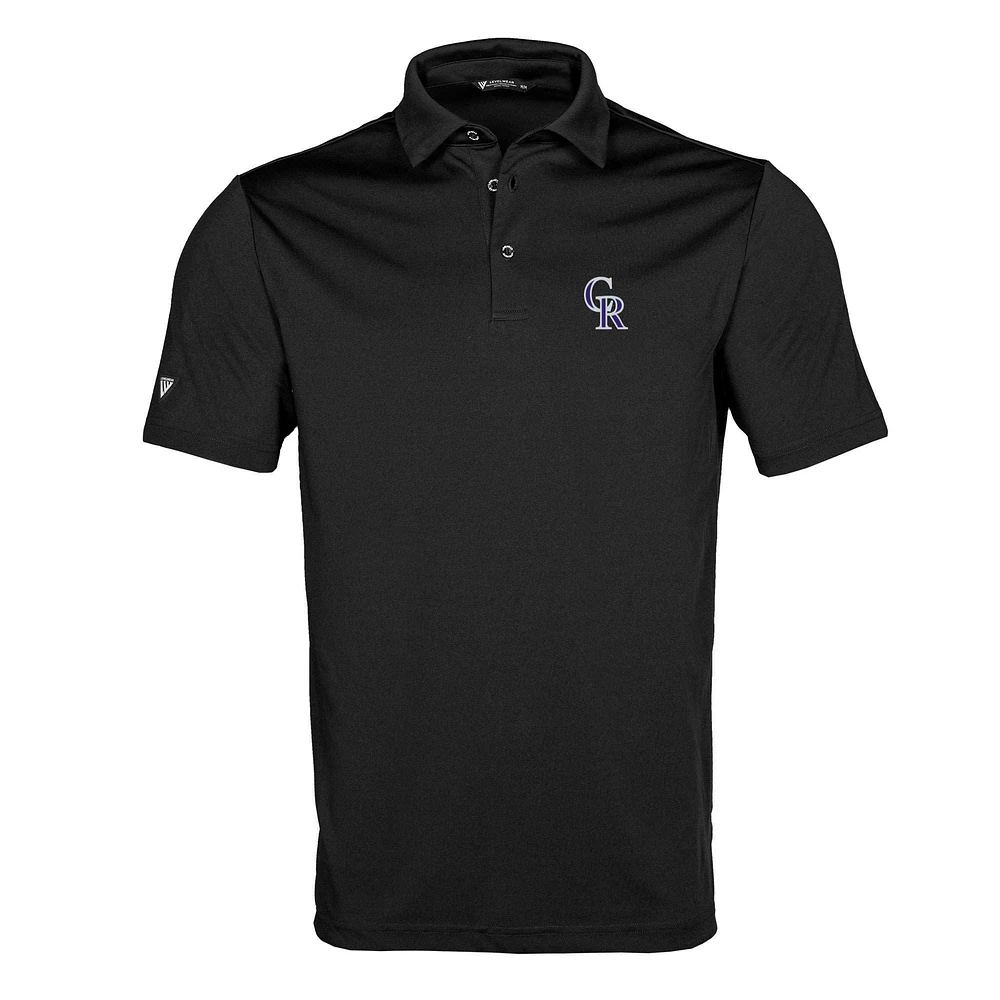 Men's Levelwear Black Colorado Rockies Original Insignia 2.0 Polo