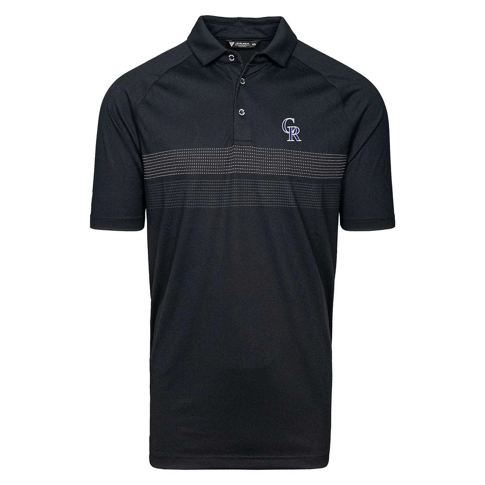 Men's Levelwear Black Colorado Rockies Mason Insignia 2.0 Polo