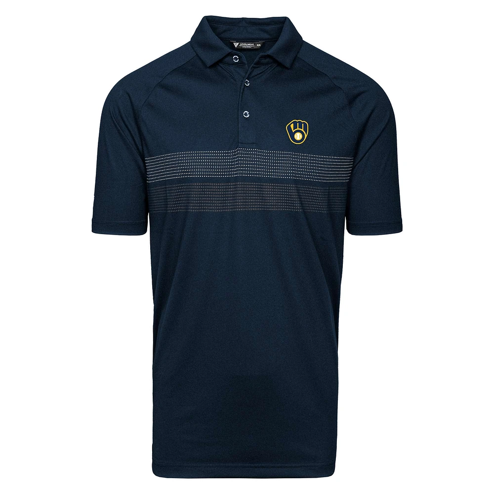 Men's Levelwear Navy Milwaukee Brewers Mason Insignia 2.0 Polo