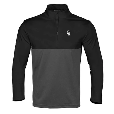 Men's Levelwear Black/Charcoal Chicago White Sox Pursue Insignia 2.0 Quarter-Zip Pullover Top