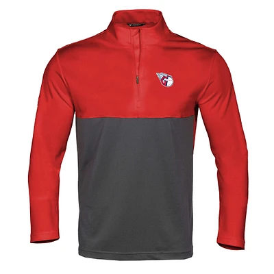 Men's Levelwear Red/Charcoal Cleveland Guardians Pursue Insignia 2.0 Quarter-Zip Pullover Top