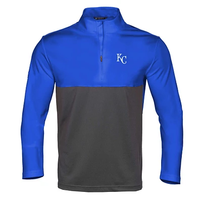 Men's Levelwear Royal/Charcoal Kansas City Royals Pursue Insignia 2.0 Quarter-Zip Pullover Top