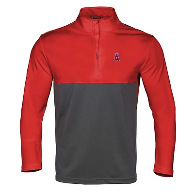 Men's Levelwear Red/Charcoal Los Angeles Angels Pursue Insignia 2.0 Quarter-Zip Pullover Top