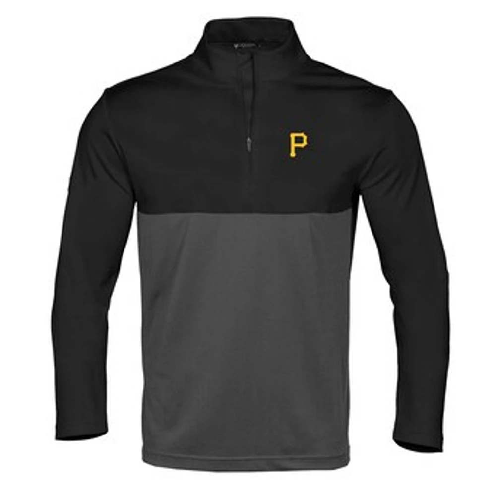 Men's Levelwear Black/Charcoal Pittsburgh Pirates Pursue Insignia 2.0 Quarter-Zip Pullover Top