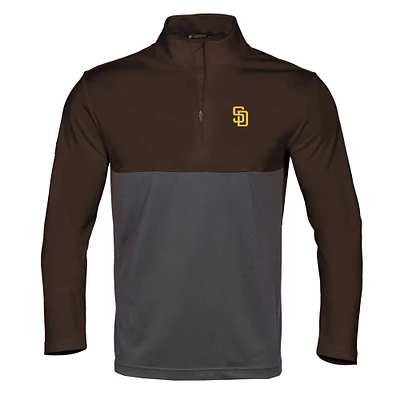 Men's Levelwear Brown/Charcoal San Diego Padres Pursue Insignia 2.0 Quarter-Zip Pullover Top