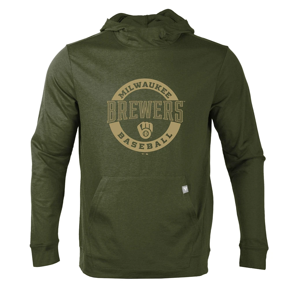 Men's Levelwear Green Milwaukee Brewers Thrive Pullover Hoodie