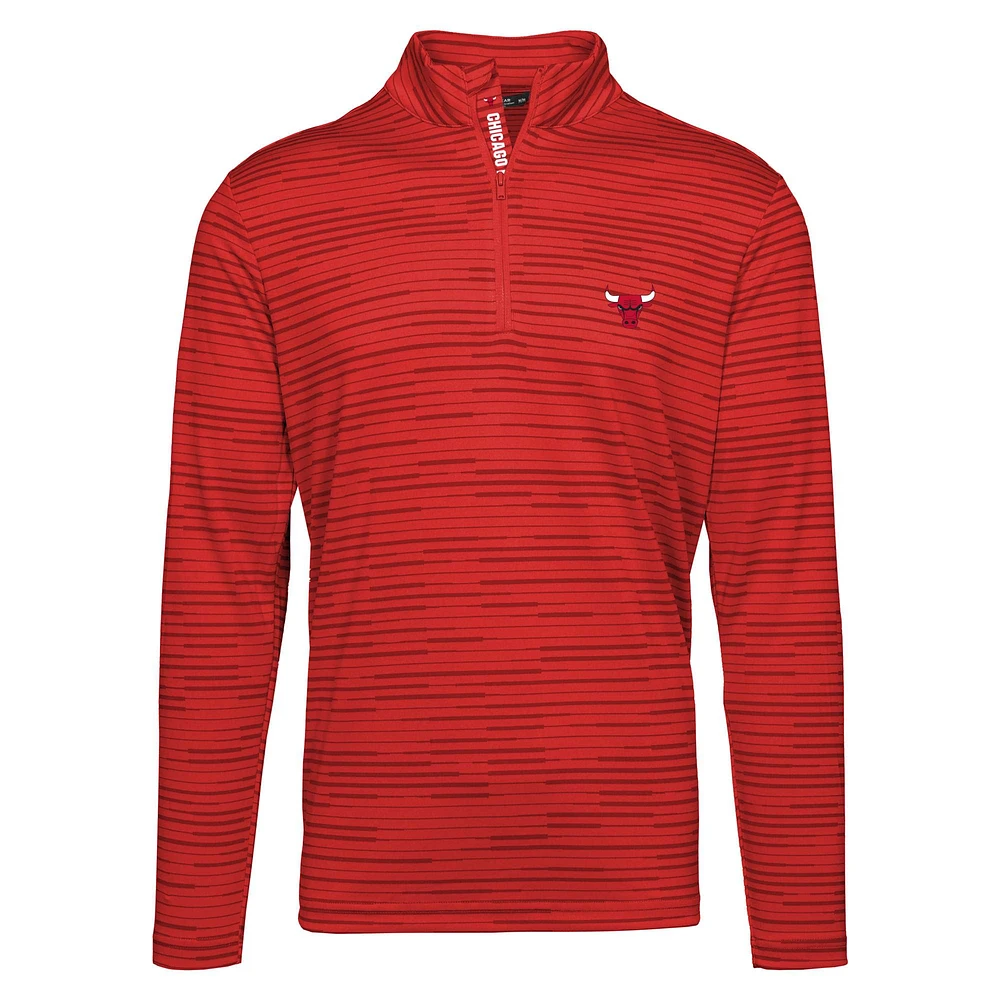 Men's Levelwear Red Chicago Bulls Gear Insignia Core Quarter-Zip Pullover Top