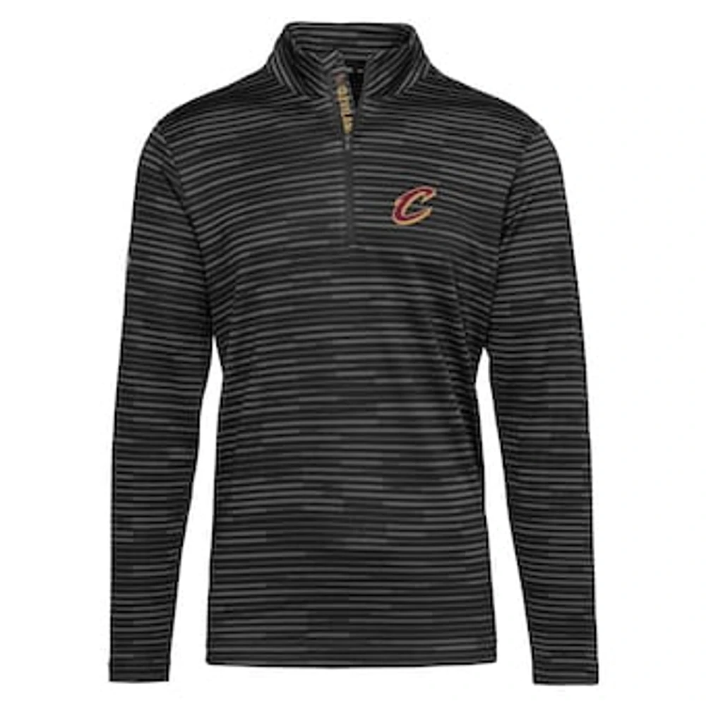 Men's Levelwear Black Cleveland Cavaliers Gear Insignia Core Quarter-Zip Pullover Top
