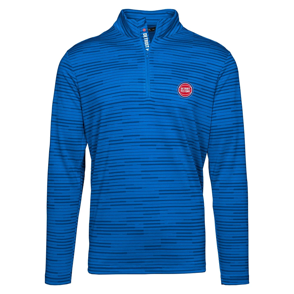 Men's Levelwear Royal Detroit Pistons Gear Insignia Core Quarter-Zip Pullover Top