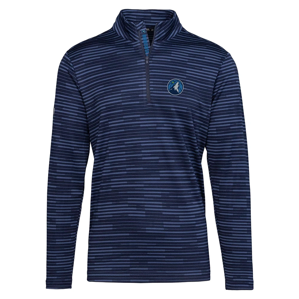 Men's Levelwear Navy Minnesota Timberwolves Gear Insignia Core Quarter-Zip Pullover Top