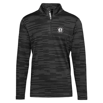 Men's Levelwear Black Brooklyn Nets Gear Insignia Core Quarter-Zip Pullover Top