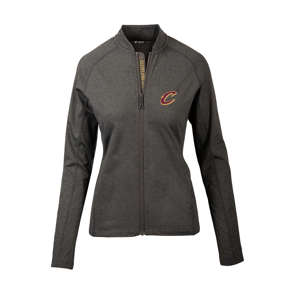 Women's Levelwear Heather Charcoal Cleveland Cavaliers Ezra Insignia Core Full-Zip Jacket