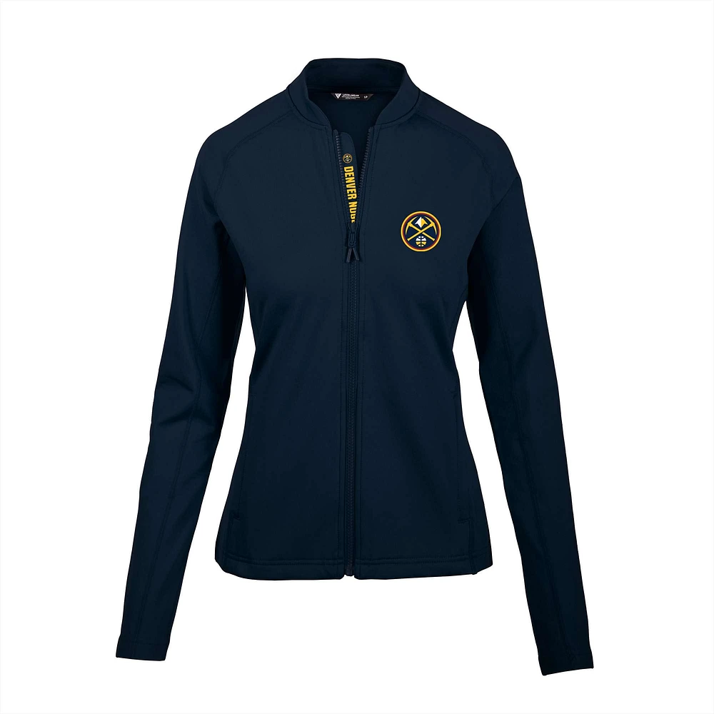 Women's Levelwear Navy Denver Nuggets Ezra Insignia Core Full-Zip Jacket