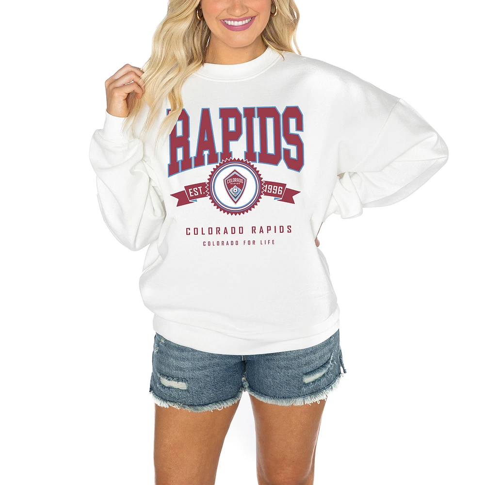 Women's Gameday Couture White Colorado Rapids Crewneck Drop Shoulder Sweatshirt