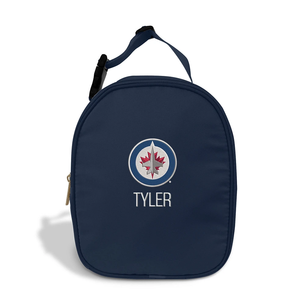 Chad & Jake Navy Winnipeg Jets Personalized Insulated Lunchbox
