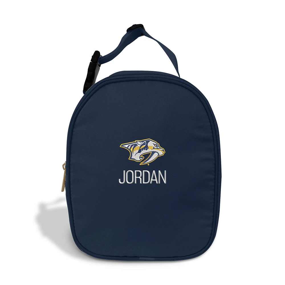 Chad & Jake Navy Nashville Predators Personalized Insulated Lunchbox