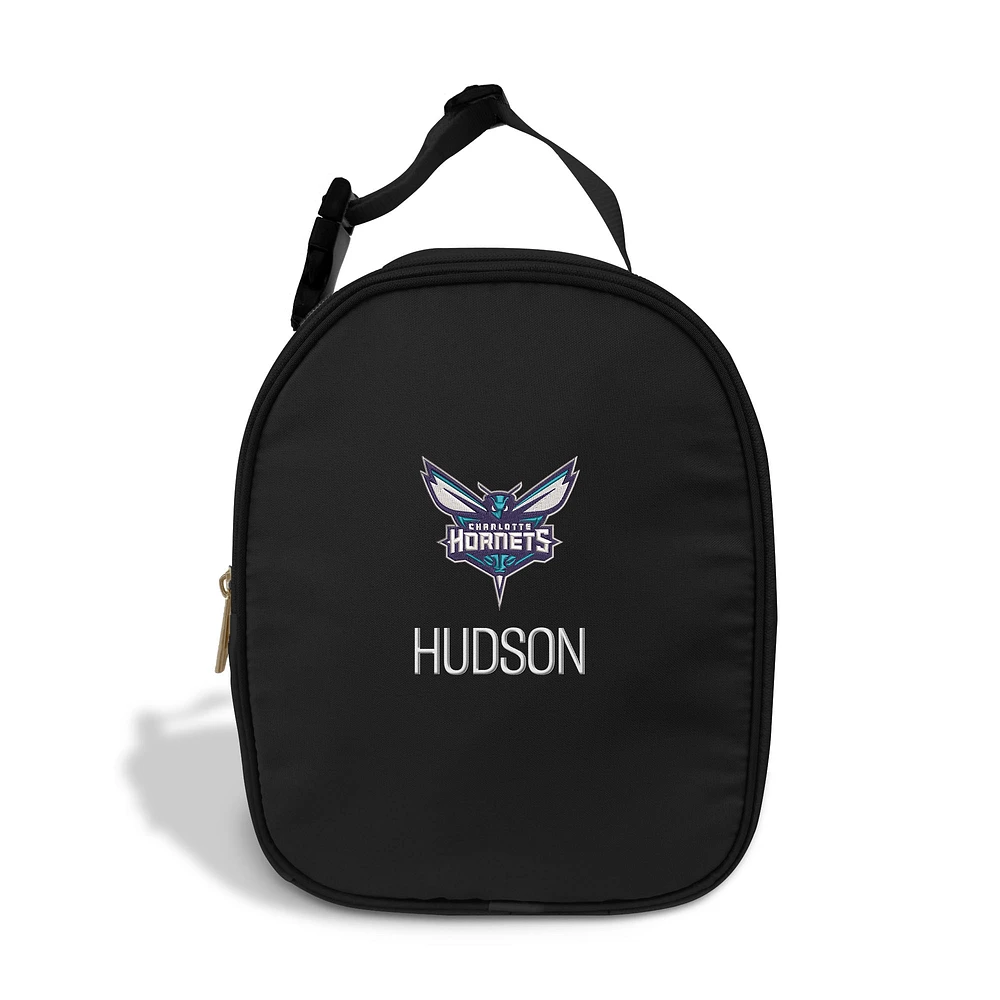 Chad & Jake Black Charlotte Hornets Personalized Insulated Lunchbox