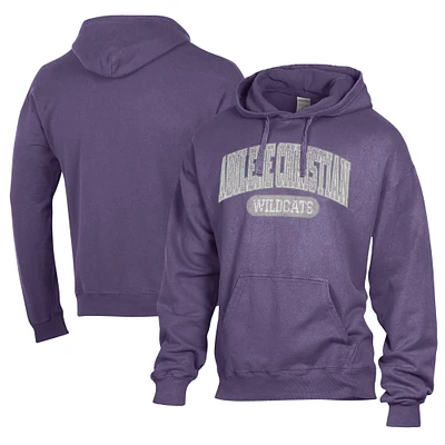 Men's Comfort Wash Purple Abilene Christian University Wildcats Lightweight Fleece Pullover Hoodie