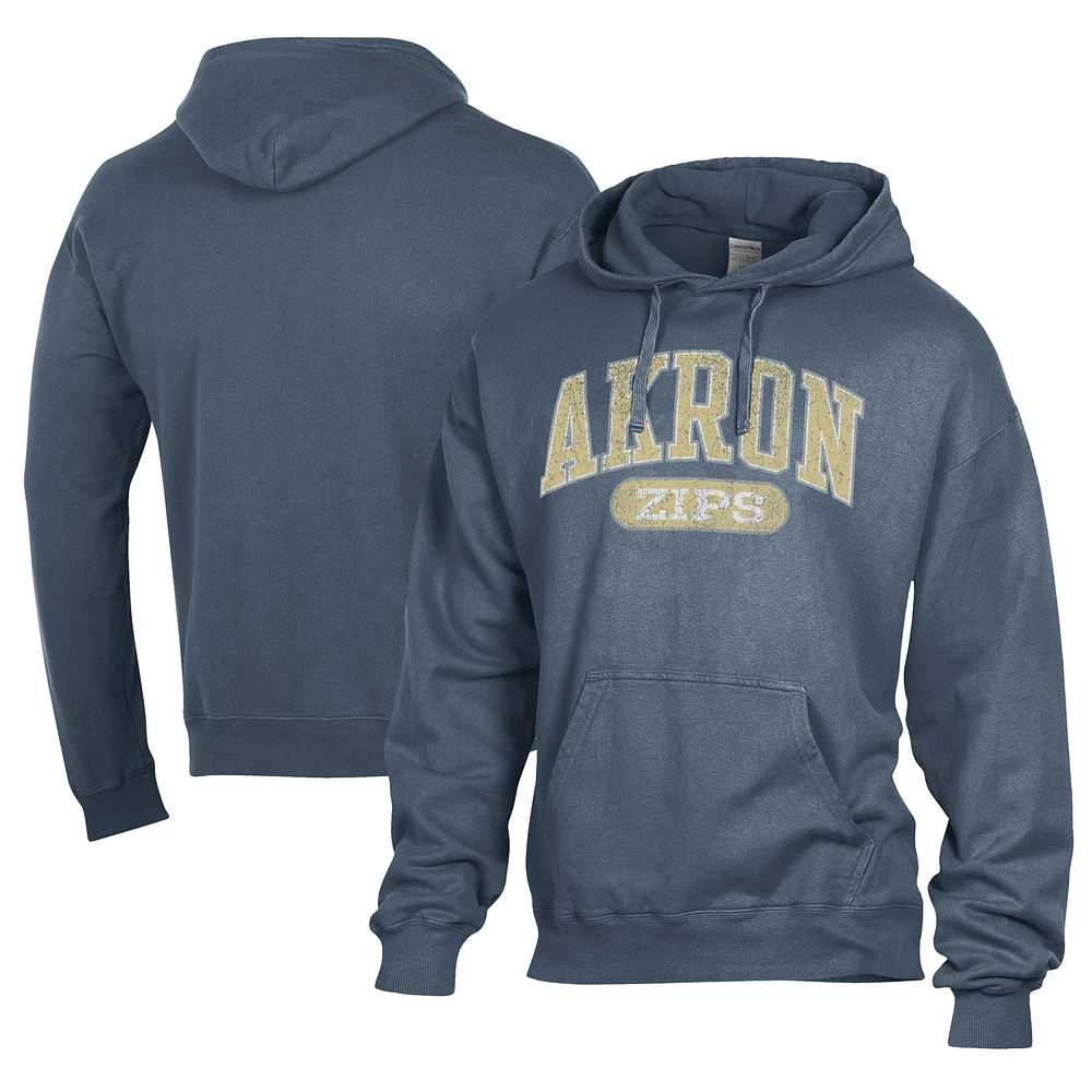 Men's Comfort Wash Navy Akron Zips Lightweight Fleece Pullover Hoodie