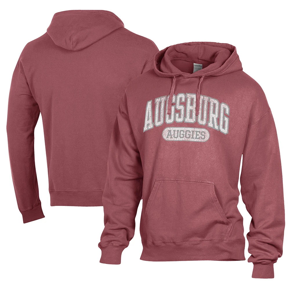 Men's Comfort Wash Maroon Augsburg Auggies Lightweight Fleece Pullover Hoodie