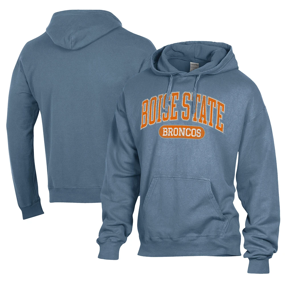Men's Comfort Wash Boise State Broncos Lightweight Fleece Pullover Hoodie
