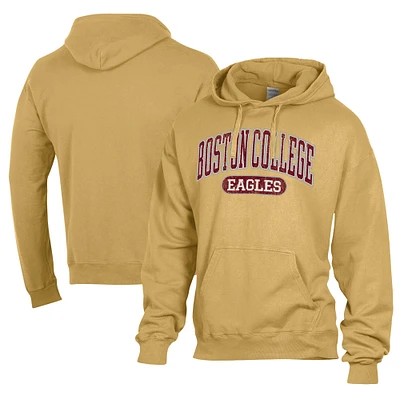 Men's Comfort Wash  Gold Boston College Eagles Lightweight Fleece Pullover Hoodie