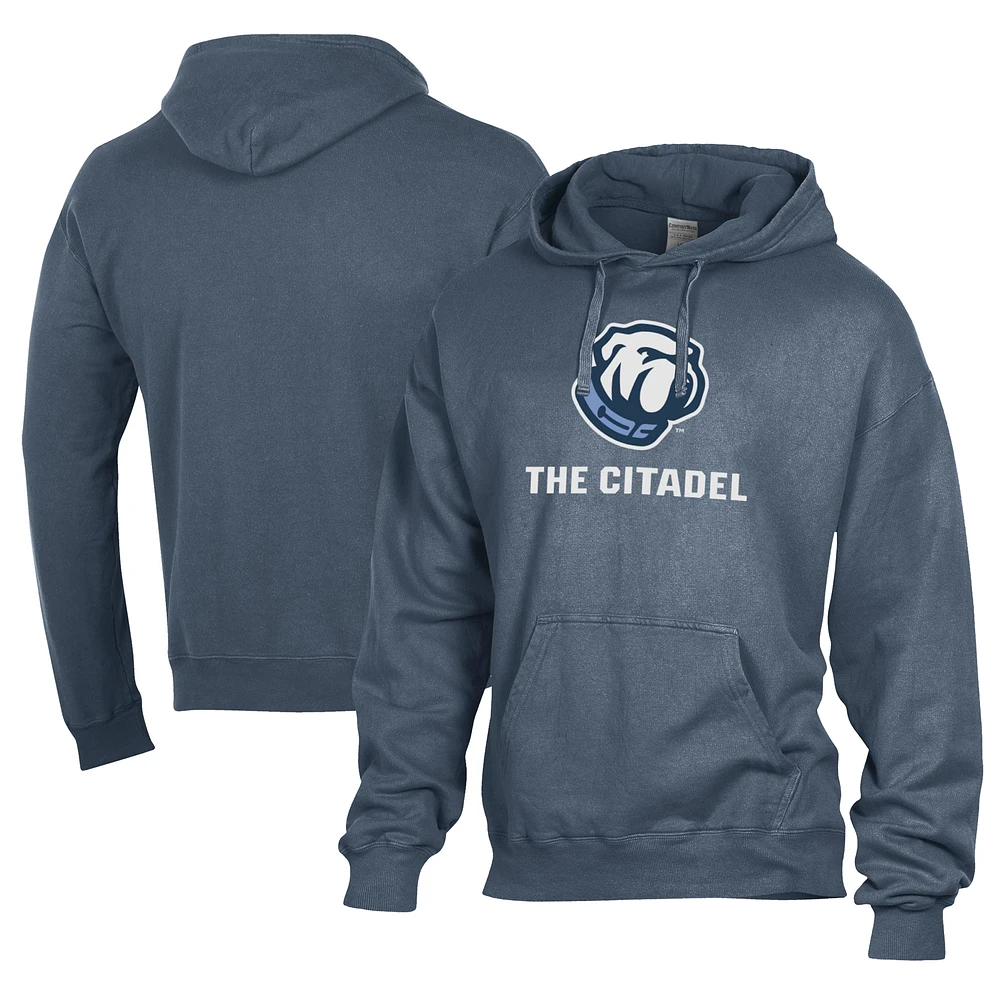 Men's Comfort Wash Navy Citadel Bulldogs Lightweight Fleece Pullover Hoodie